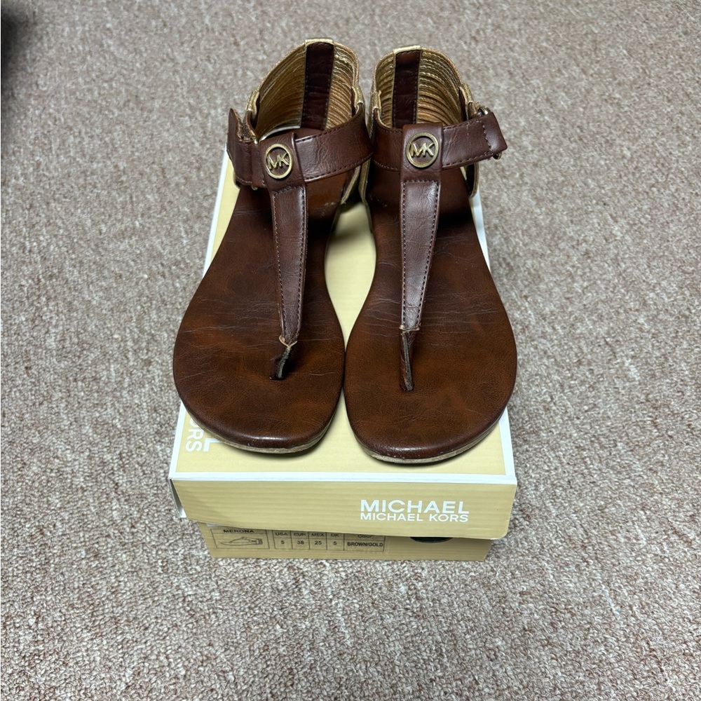 Michael Kors Tan Leather Sandals